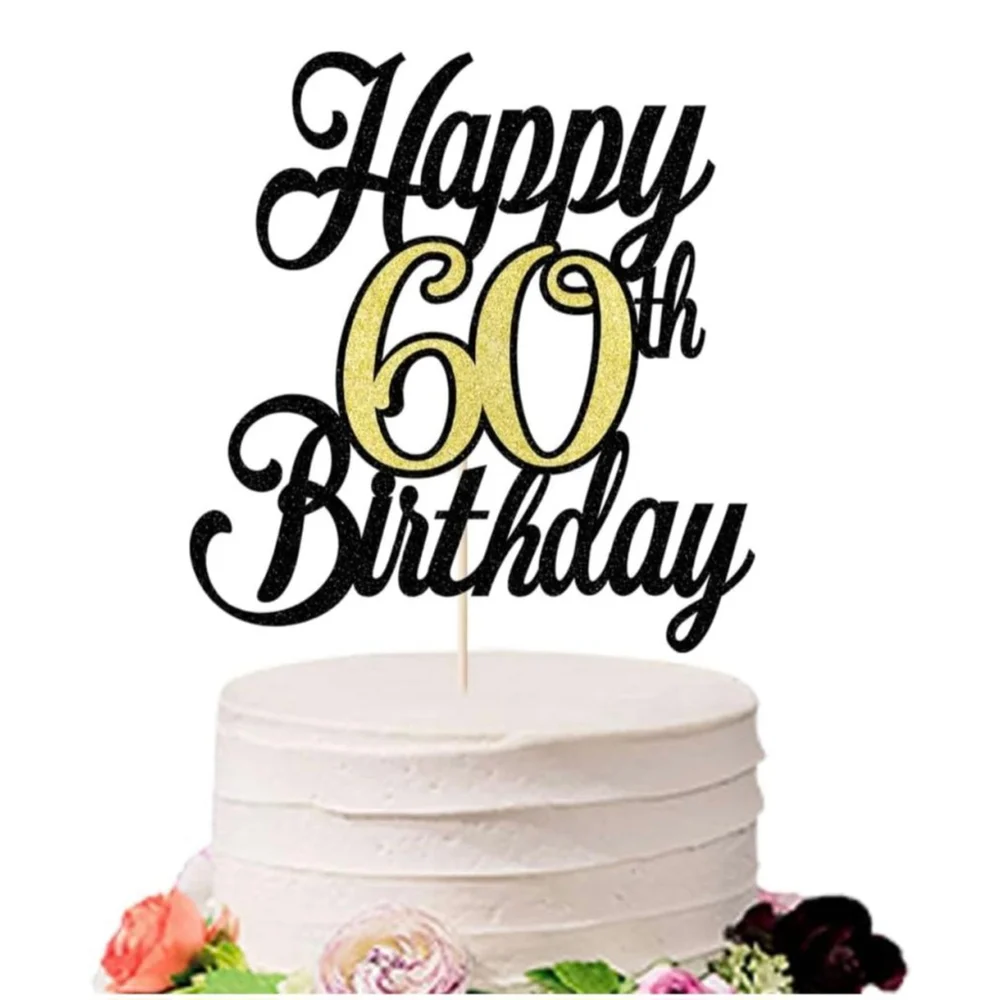 Unisex Unbranded Cake Topper Black and‎ Gold